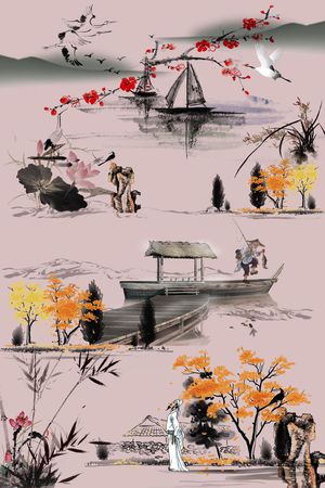 中国风印花华亿平台图片