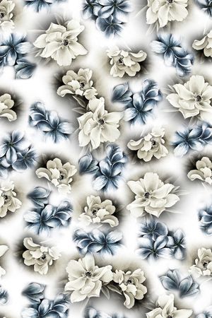 素雅白花印花华亿平台图片