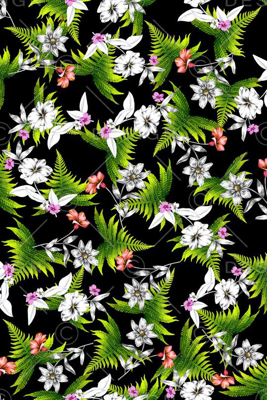 热带树叶印花华亿平台图片