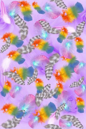 清爽 流行时尚 多彩羽毛 丝巾 服装  家纺印花华亿平台图片