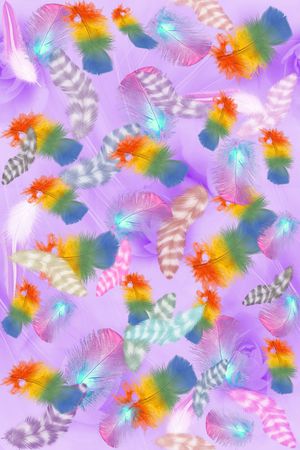 清爽 流行时尚 多彩羽毛 丝巾 服装  家纺印花华亿平台图片