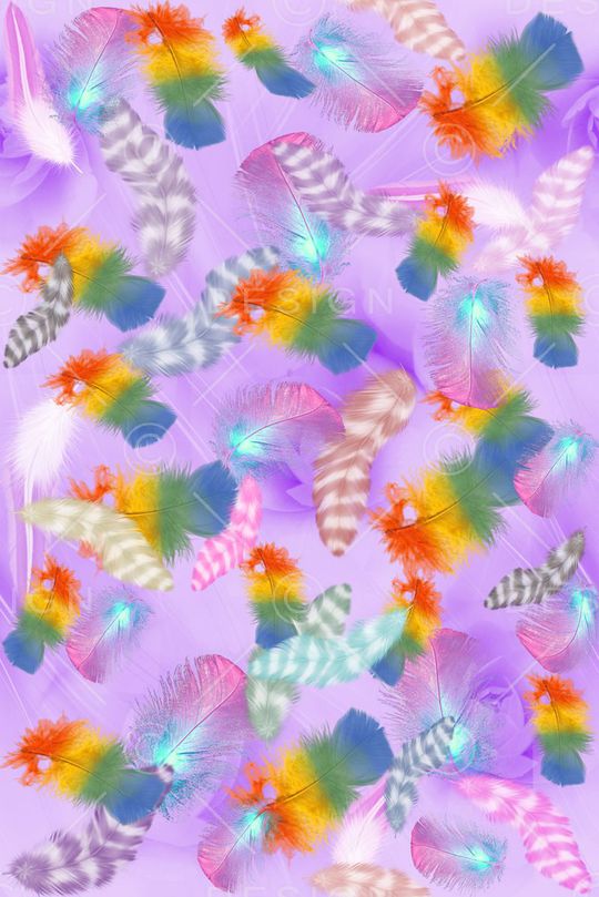 清爽 流行时尚 多彩羽毛 丝巾 服装  家纺印花华亿平台图片