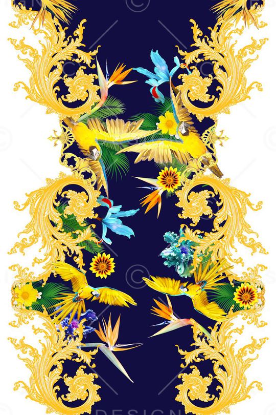 巴洛克印花华亿平台图片