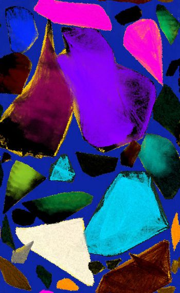 530482-原创手绘时尚简约几何彩石块组合女装