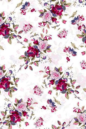 手绘花卉印花华亿平台图片