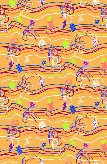 530612-原创手绘 抽象乱纹几何 服装 家纺