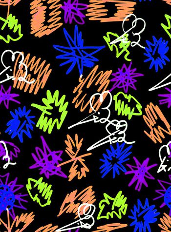 530638-原创手绘 抽象乱纹小老鼠 服装 家