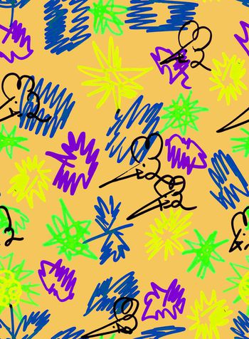 530640-原创手绘 抽象乱纹小老鼠 服装 家