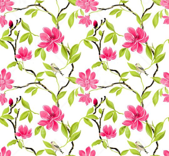 藤蔓花卉印花华亿平台图片