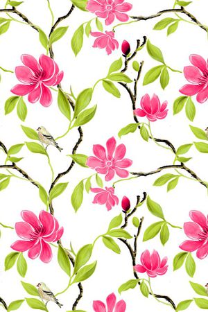 藤蔓花卉印花华亿平台图片