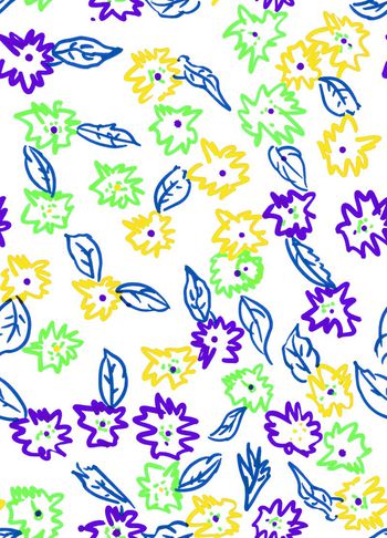 530787-时尚 手绘抽象 小碎花 服装 家纺