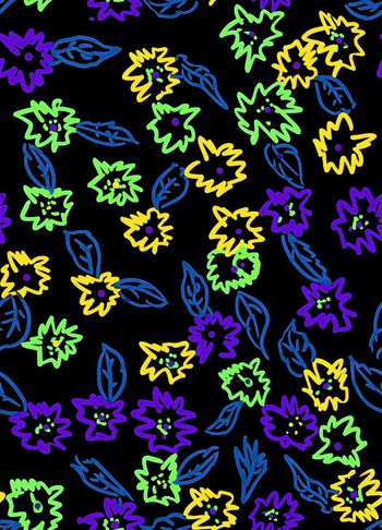 530789-时尚 手绘抽象 小碎花 服装 家纺