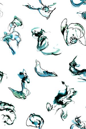 抽象 笔刷 泼墨印花华亿平台图片