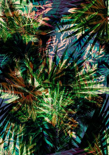 热带植物印花华亿平台图片