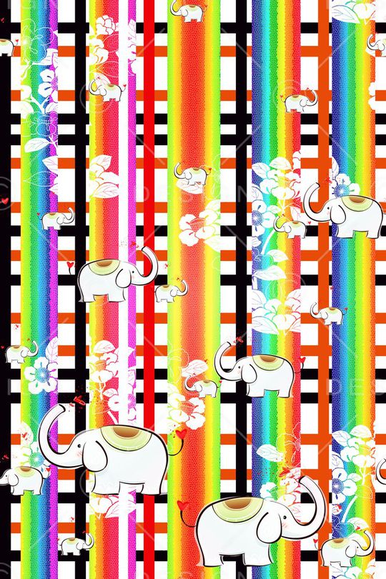 L.D~几何格子条纹印花华亿平台图片