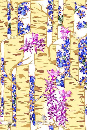 白桦林印花华亿平台图片