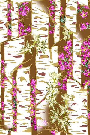 白桦林印花华亿平台图片