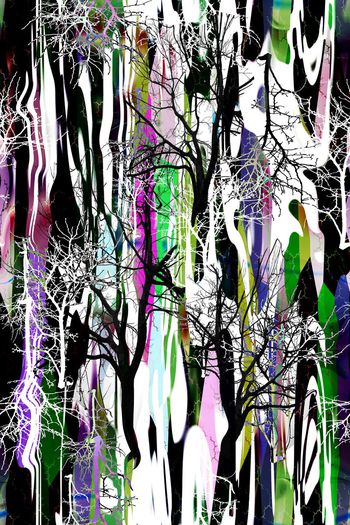 530960-当代时尚波普艺术风景意象森林女装连