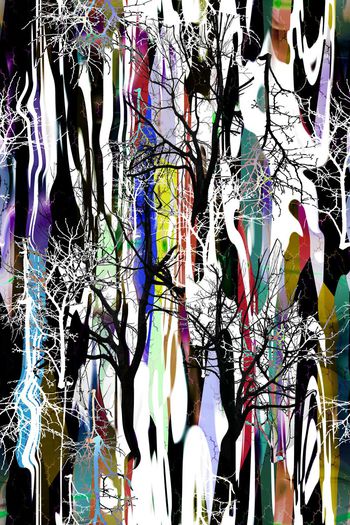 530961-当代时尚波普艺术风景意象森林女装连