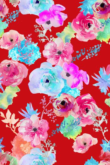 530962-写意水彩花卉女装华亿平台