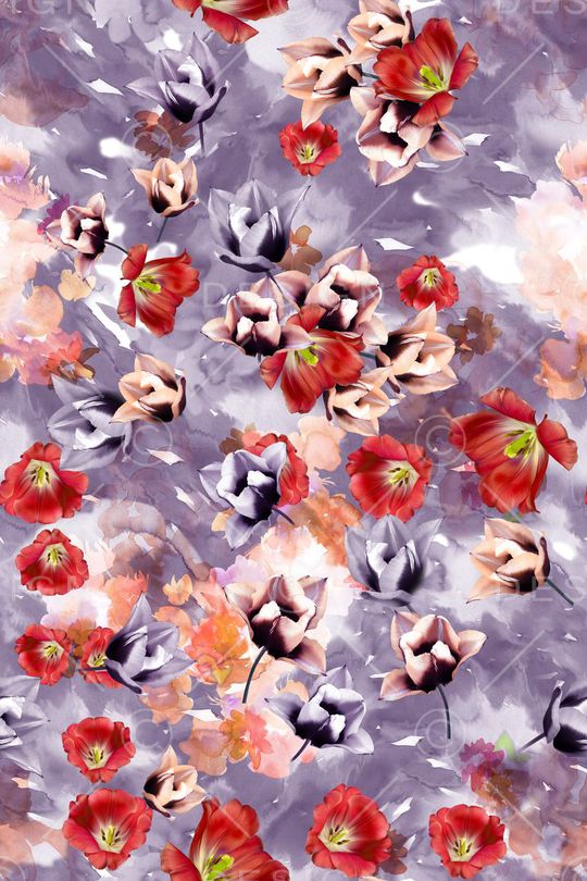 休闲时尚 抽象 水彩 花卉 民族印花华亿平台图片