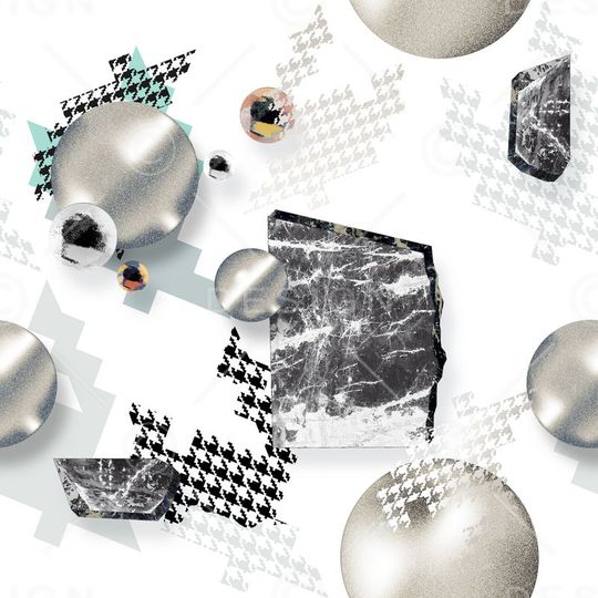 几何元素印花华亿平台图片