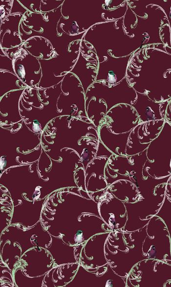 531082-复古 时尚 藤蔓 鸟 组合 服装 