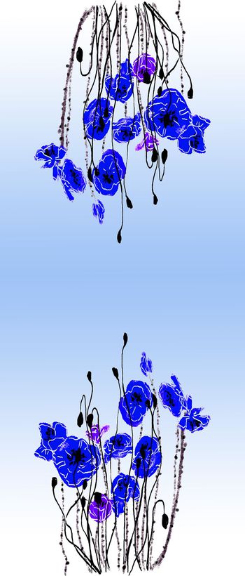 531233-双边定位 淑女唯美 手绘印花