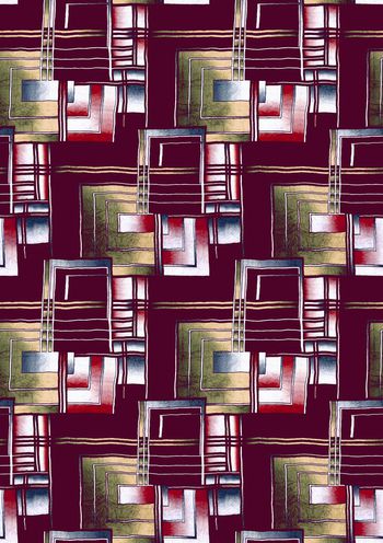 531274-复古 变形几何 服装 家纺 沙发布