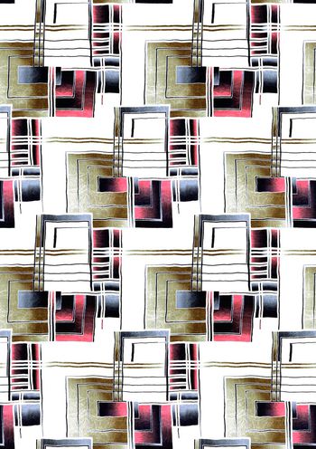 531275-复古 变形几何 服装 家纺 沙发布