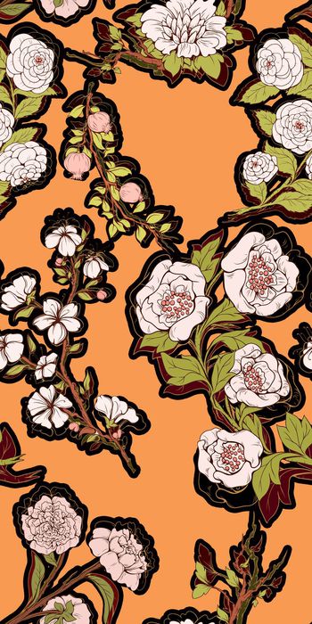 531313-多配色 亮色手绘花卉 大花 描边滤