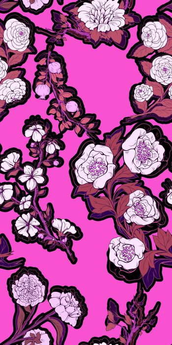 531314-多配色 亮色手绘花卉 大花 描边滤