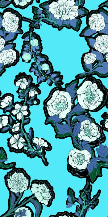 531317-多配色 亮色手绘花卉 大花 描边滤