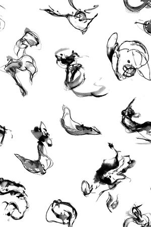 抽象 笔刷 泼墨印花华亿平台图片