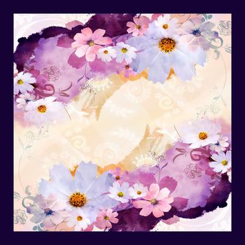 531368-丝巾时尚花会 抽象 花卉 化  