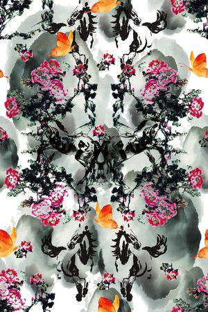 中国风印花华亿平台图片