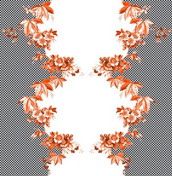 531417-几何花卉  青花瓷花卉3  