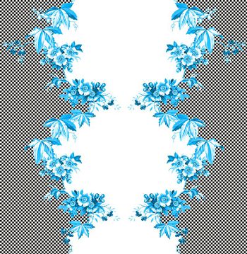 531419-几何花卉  青花瓷花卉3  