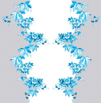 531421-几何花卉  青花瓷花卉3  