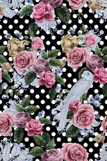 531465-波点佩斯利花卉组合