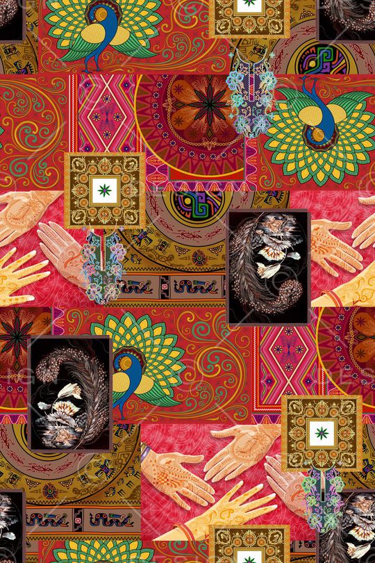 古典花纹印花华亿平台图片