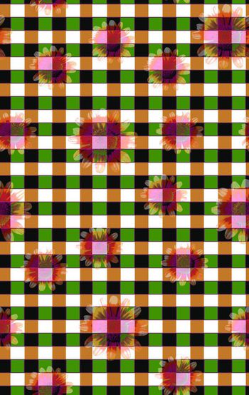 531574-条纹格子花卉