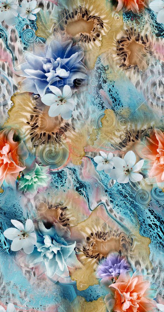 传统花卉印花华亿平台图片