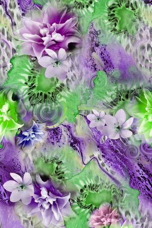 传统花卉印花华亿平台图片