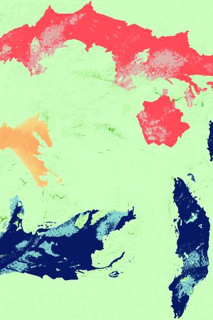 彩色块印花华亿平台图片