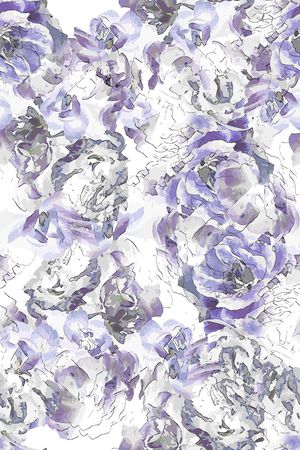 抽象水彩花卉印花华亿平台图片