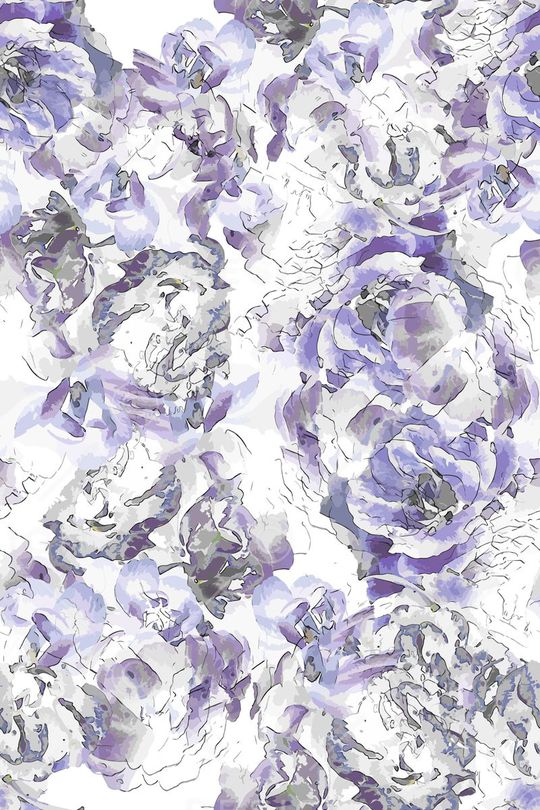 抽象水彩花卉印花华亿平台图片