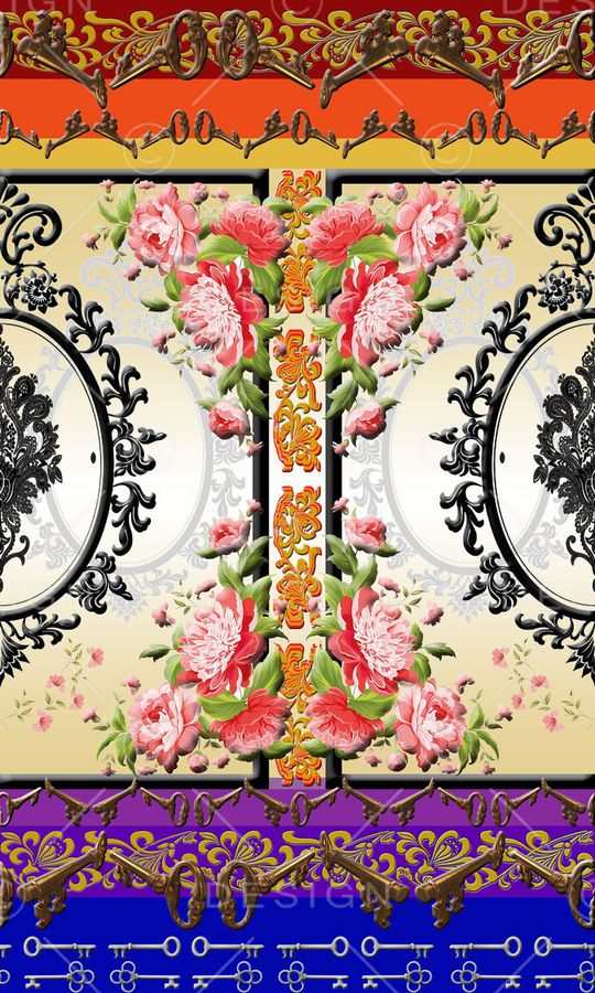 欧式花卉印花华亿平台图片