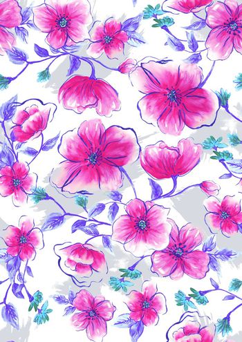 532199-浪漫手繪水彩花卉