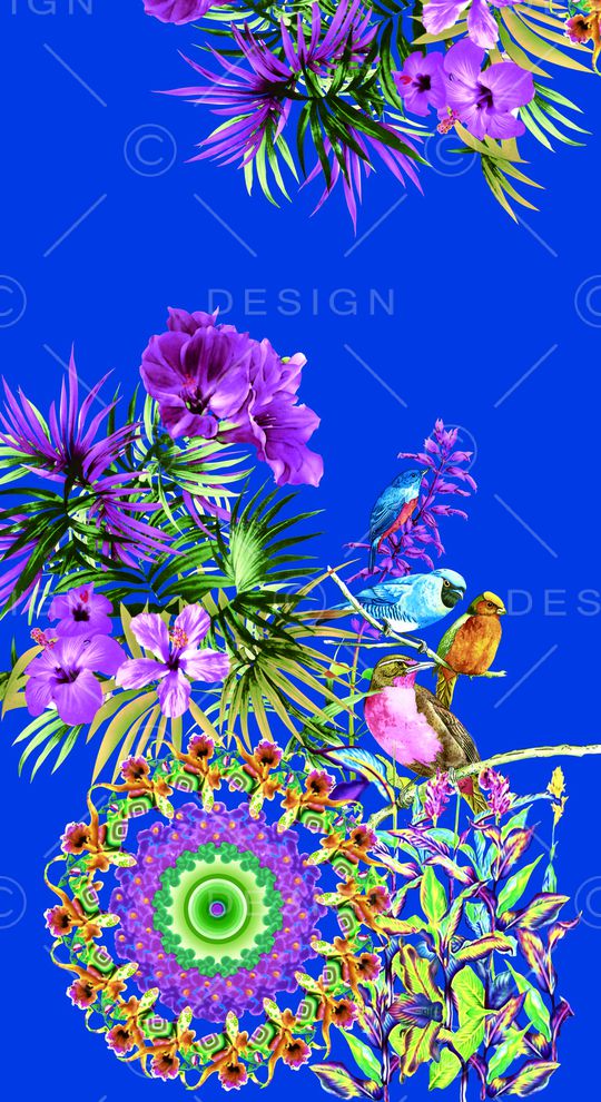 大花朵印花华亿平台图片